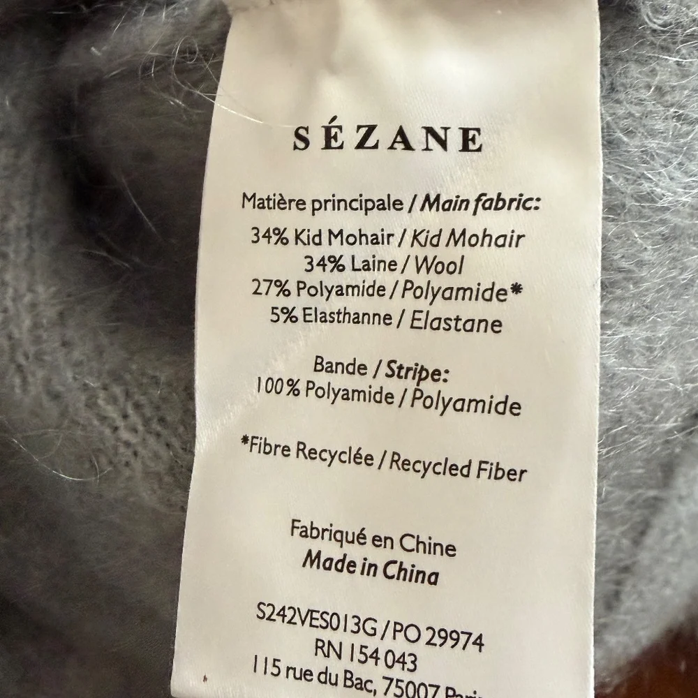 Sezane Eddy Jacket | Grey | Size Large - Picture 13 of 13